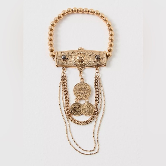 NWT Free People Last Chance Arm Cuff In Gold - Picture 1 of 1